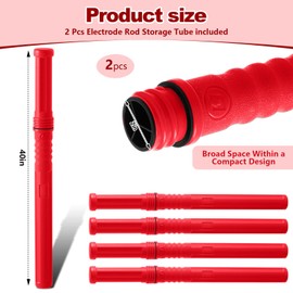 Tandefio 2 Pcs Welding Rod Storage 40 Inch Tig Rod Storage Canisters Welding Electrode Holder Airproof Waterproof Welding Rod Container (Red)