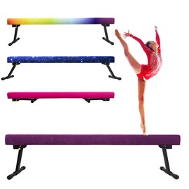 Peakpath 6FT Adjustable&Foldable Gymnastics Balance Beam,Home Gym Equipment,Easy Assembling and Storage,No Tool Require,for Kids Children Girls Training Ages 3-12