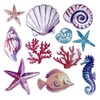 Housoutil Shells Bathroom Sea World Wall Paste Shells Wall Stickers