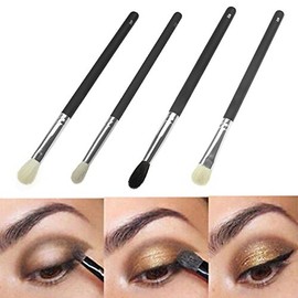 ELEGANI Eye Makeup Cosmetic Wool Eyeshadow Powder Foundation Blending Brush Set (4x pcs)