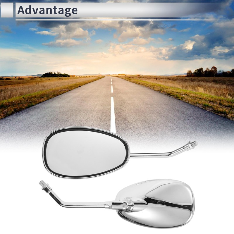X AUTOHAUX 1 Set Universal Motorcycle Rear View Mirrors Adjustable
