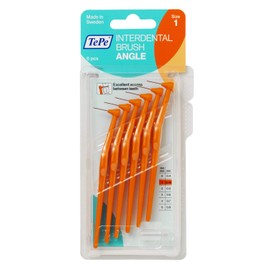 Tepe Angled 0.45mm Orange Interdental Brushes - Pack of 6 (Packaging may vary)