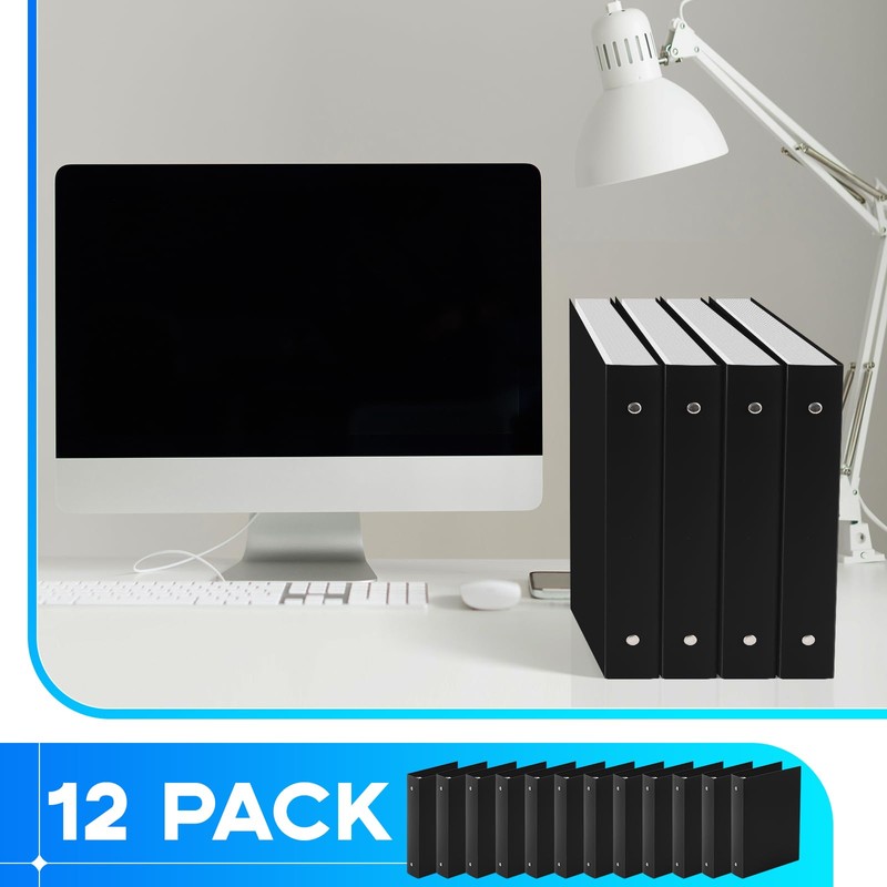 Henoyso 12 Pcs Mini 3 Ring Binders Plastic 1.5'' Binder,