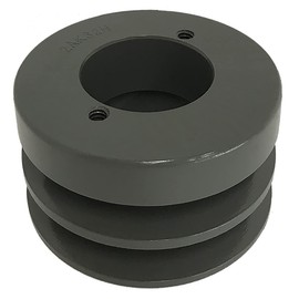Double Groove 3.95" Cast Iron Electric Motor " H " Pulley/Sheave, Bushing Included, for 3/8" and 1/2" Top Width 3L/A/AK/4L/4LK Section V Belt, 2 Groove (5/8" Shaft / 0.625 Bore, 2AK41H)