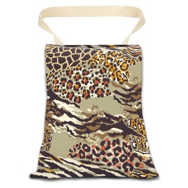 ANKVRP Hanging Car Trash Can - Brown Leopard, Luxury Back Seat Organizer for Travel, Camping & Vehicle Accessories