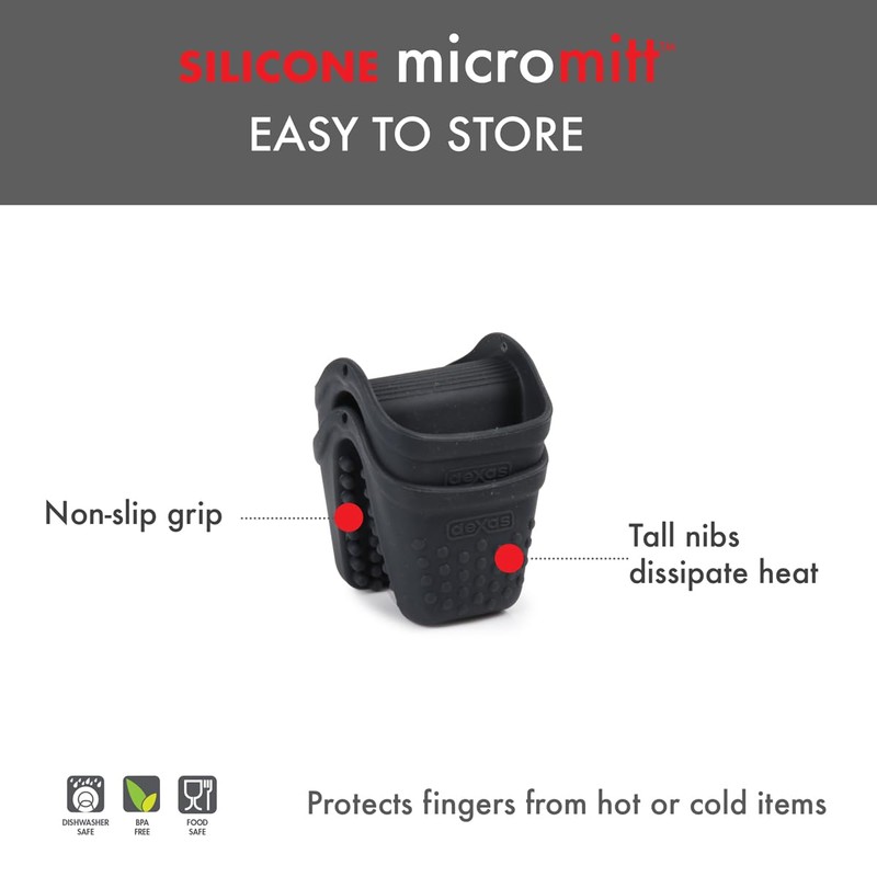 Dexas Micromitt Silicone Oven Mitts - Heat Resistant to 450°F,