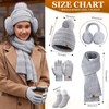 Jyanl Womens Winter Beanie Hat Scarf Gloves Set Fleece Hat