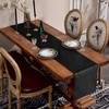 SEASHORE TREE Black Table Runner Velvet Machine Washable Kitchen Dining