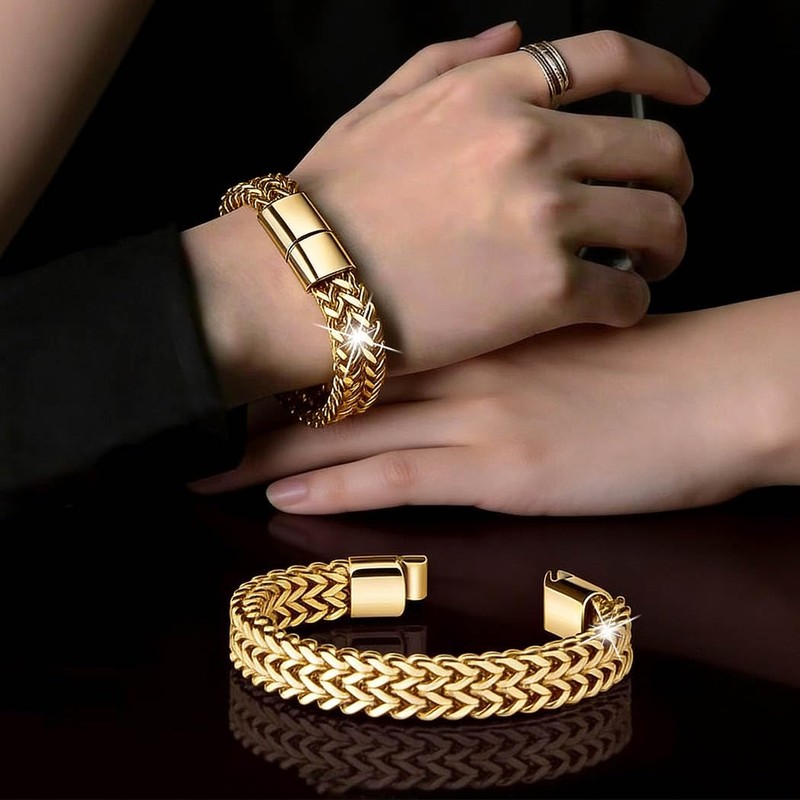 Sinalty Stainless Steel Cuban Link Bracelet Gold Silver Curb Chains