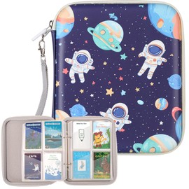 HBK Card Holder for Yoto Cards, 80 Pockets Mini Card Binder with Zipper & Strap, Portable Waterproof Card Album Organizer for Player & Mini Audiobook Cards Storage (Space)