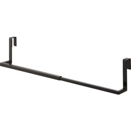 Yamazaki 7421 Washbasin Hanging Extendable Bath Mat & Towel Hanger, Black, Approx. W 11.8 - 21.9 x D 3.0 x H 3.5 inches (30 - 53 x 7.5 x 9 cm), Tower - Simply Hang on Drawer Door, Easy Installation
