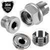 QWORK Stainless Steel M14.1-1.5 x 15mm Oversize Oil Drain Plug,