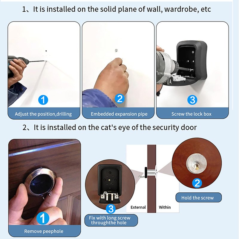 NEWFUN Key Safe, Key Safe with Number Code, Metal Material,