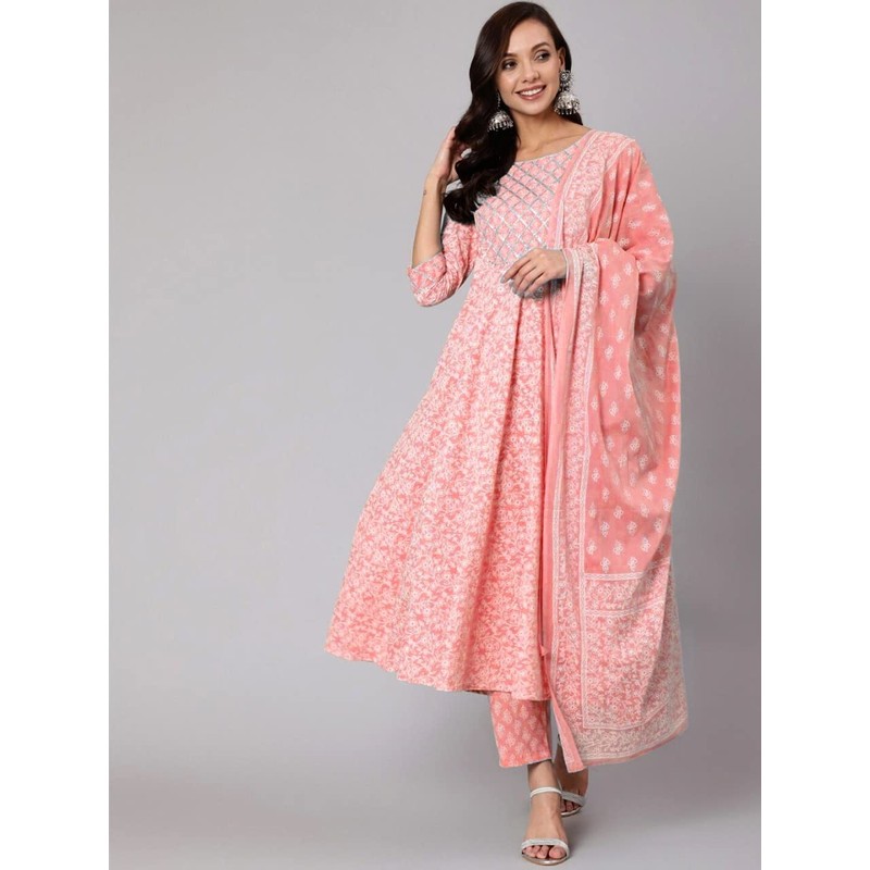 INDACORIFY Beautiful Kurti Pants Suit Cotton Girls Women Festive Party