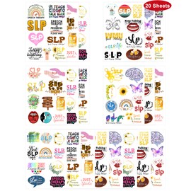 YanZonic 196Pcs Speech Language Pathologist Temporary Tattoos- Fun SLP Stickers Tattoos Gifts for Speech Therapy Month Decorations Classroom