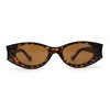 Womens Mod Concave Plastic Frame Oval Cat Eye Sunglasses Tortoise