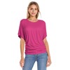 Hybrid & Company Womens Boat Neck Dolman Pink Top Shirt