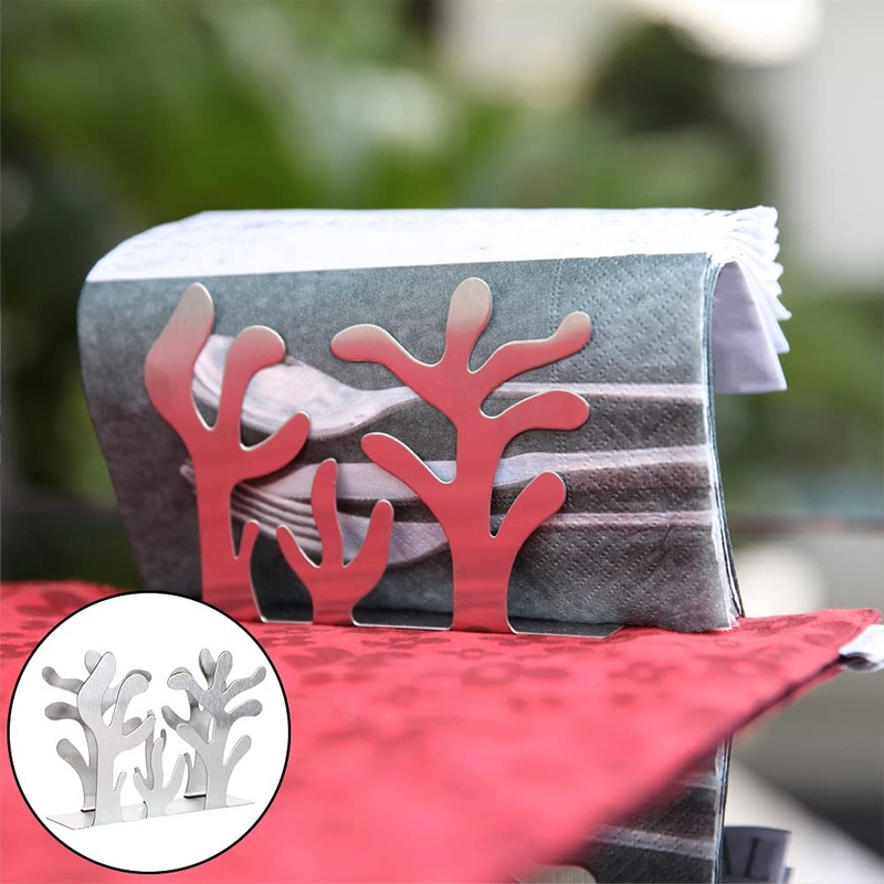 Stainless Steel Napkin Holder Silver Plants Shape Serviette Holder Modern
