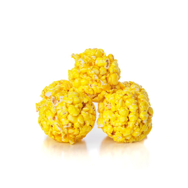 6 Pack - Gourmet Yellow Popcorn Balls - Vanilla Flavored