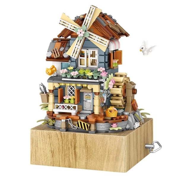 AKOGD Windmill Music Box Building Blocks, 799 Pieces Street View
