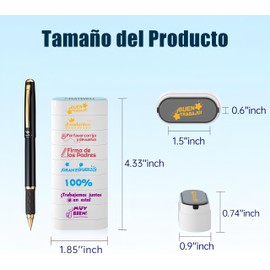 DAYWELL Sellos para Maestros, 8 Piezas Sellos Personalizados en Español e Inglés, Juego de Sellos Escuela Autoentintados para Calificación, Comentarios Alentadores, Sello de Oficina