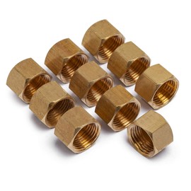LTWFITTING 5/16-Inch Brass Compression Cap Stop Valve Cap,Brass Compression Fitting(Pack of 10)