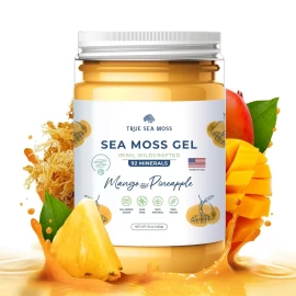 Wildcrafted Irish Sea Moss Gel – Natural & Organic Made with Dried Seaweed Seamoss and Mango Pineapple– Rich in Nutrients, Supports Immunity, Gut Health, and Skin Care