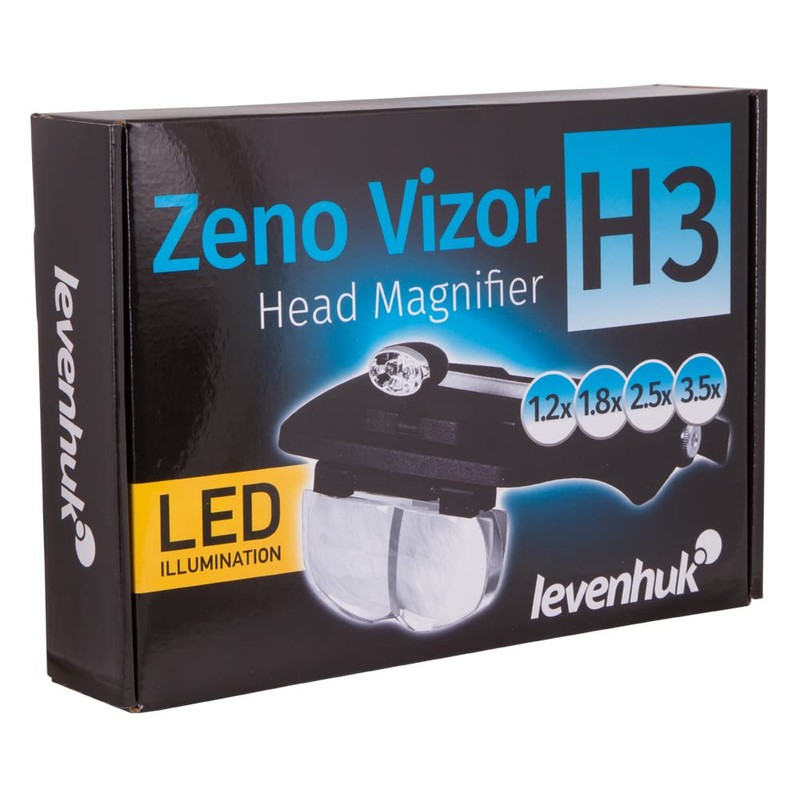 Levenhuk Zeno Vizor H3 Head Multi-Power Magnifier with LED Light