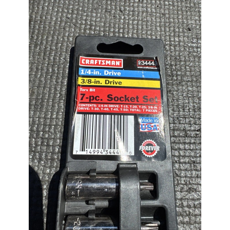 Craftsman Sears Craftsman USA 7pc Torx Bit Socket Set 1/4”