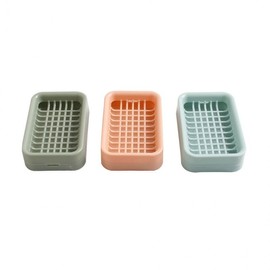 Square Draining Soap Dish Holder Soap Case 01 Sky 5ea