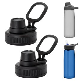 2 PCS Replacement Lid for CamelBak Chute Mag/CamelBak Eddy, Compatible with CamelBak Water bottle, One Button Water Bottle Top Lid Replacement Accessory, Leakproof, BPA-Free (Black)