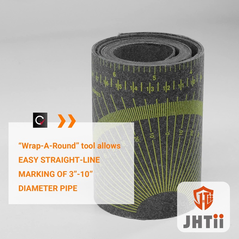 JHTII Pipe Wrap Around, Black Pipe Measuring Tool, Flex Angle