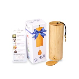 Wind Chime Made of Bamboo Veneer Aqua | Aqua with Gift Box | Packaging