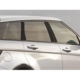 Rvinyl Pillar Post Window Trim Compatible with Land Rover Range Rover Evoque 2011-2021 (4 Door) - Gloss (Black)
