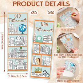 Fuyoooo 100 Pcs Books of The Bible Bookmarks Christian Bookmarks Tracker Old and New Testaments Christian Bible Bookmark Tracker Bulk for Bible Book Lovers Church Supplies