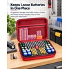 Battery Organizer Case with Tester for Home Storage – Hard-Shell