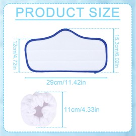 lasuroa 6pcs Reusable Steam Cleaner Accessories, 3 Blue Microfiber Cleaning Pads & 3 Triangle Bonnets Double-Layer Mop Cloth for Dupray Steam Cleaners Replacement