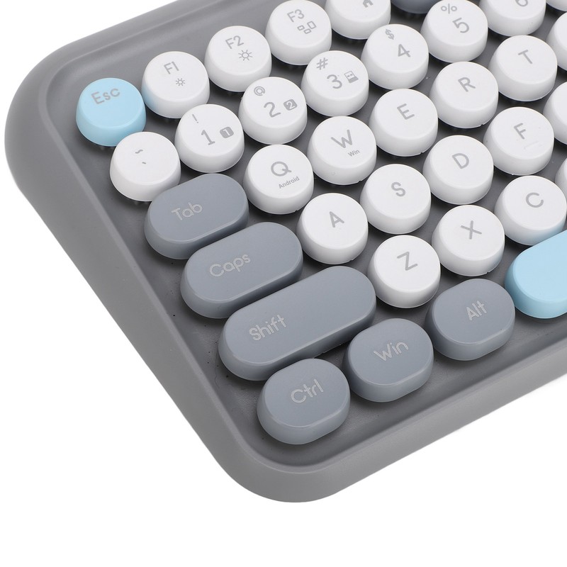 Wireless Keyboard and Mouse Combo 2.4G and Bluetooth Quiet Round