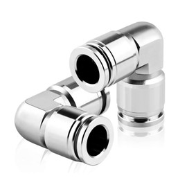 TAILONZ PNEUMATIC 304 Stainless Steel 6 mm or 90 Push to Connect Fittings Tube Elbow Connect Push Fit Fittings Tube Fittings Push Lock PV6 (Pack of 1)