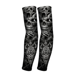 [FUNETO] Summer Arm Cover, Tattoo Arm Cover, Cold Sensation, Sunscreen, Sweat Absorbent, Quick Drying, Anti-Slip, UV Protection, Sunscreen Cover, Sports, Climbing, Daily Life, Basketball, Running, No