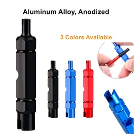 TAKONE Bicycle Valve Wrench, Aluminium Alloy Valve Extractor, 3-in-1 Valve Core Wrench for Presta Valve Insert, Schrader Valve Insert and Valve Extension (Black)
