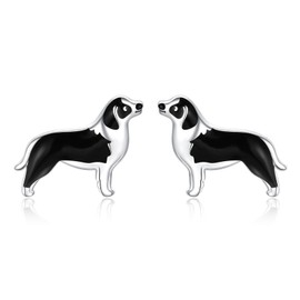 Dog Stud Earrings 925 Sterling Silver-Cute Puppy Dog Stud Earrings for Women-Hypoallergenic Dog Earring Jewelry Gifts for Young Ones (Border Collie Dog)