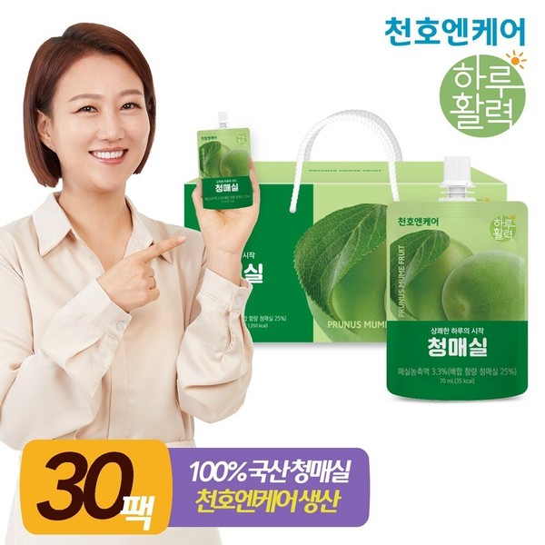 [Cheonho NCare] Daily vitality green plum 70ml 30 packs 1 box, single item / [천호엔케어] 하루활력 청매실 70ml 30팩 1박스, 단품