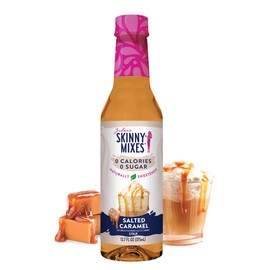 Jordan's Skinny Mixes Sugar Free Coffee Syrup, Salted Caramel Coffee Flavoring Syrup, Naturally Sweetened Zero Calorie Drink Mix, Lattes, Baking or Protein Shake, Dairy & Gluten Free, 12.7 Fl Oz
