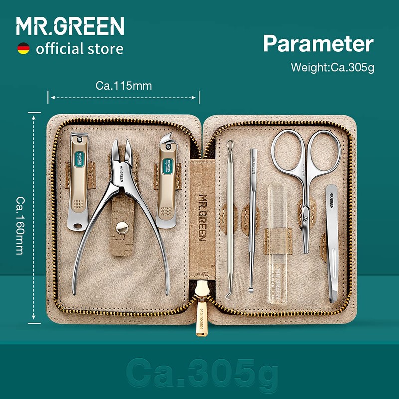 MR.GREEN Juego de manicura para pedicura, de acero inoxidable, herramientas