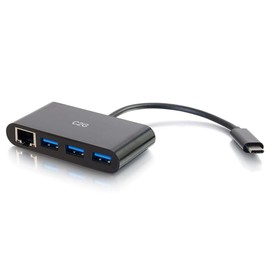 C2G USB-C Ethernet And 3-Port USB Hub Black USB 3.0 (3.1 Gen 1) Type-C interface hub - Interface Hubs (USB 3.0 (3.1 Gen 1) Type-C)