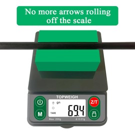 TOPWEIGH Arrow Scale with Arrow Holder, Arrow Grain Scale, Easy to Read, 3086 Grains x 0.1gn, 200 Grams by 0.01g, Large Backlight Display, 6 Weighing Units, Included Calibration Weight, Batteries