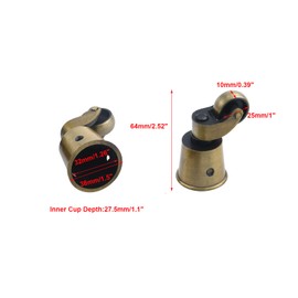 Semetall 4pcs Metal Swivel Round Cup Caster 2.52-Inch Height Swivel Wheel Caster for Furniture Chair Table,Bronze