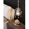Mini Style Crystal Chandelier Pendant Light White,1-Light