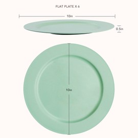 greenandlife 10inch/6pcs Dishwasher & Microwave Safe Wheat Straw Plates - Lightweight Reusable Unbreakable Dinner Plates, Non-toxin, BPA Free and Healthy for Kids & Adults